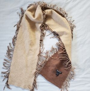 Mariele Waithe, 100% Cashmere Scarf, tan and brown